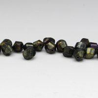 8x6mm Helix Beads, Jet Metallic Faceted Glass Twists (17)