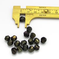 8x6mm Helix Beads, Jet Metallic Faceted Glass Twists (17)