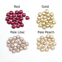 8mm Heart Beads, Opaque Pearlized Czech Glass Spacers
