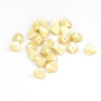 7x6mm Triangular Shield Beads, 2-Tone Vintage German Pressed Glass Spacers (24)