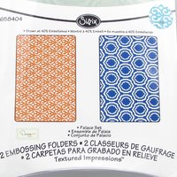 A6 Embossing Folders Sizzix Textured Impressions Palace Set of 2, Discontinued Designs New in Package