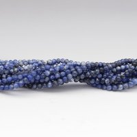 4mm Round Sodalite Beads, Opaque Blue Polished Semiprecious Gemstone Unfaceted Spacers