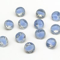60ss Rhinestone Dentelles, Vintage 14mm Point Back Glass Gems with 2-Tone Light Sapphire Givre (12)