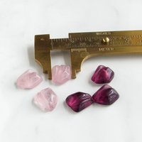 Vintage Glass Cabochons with Wrapping Channel, Unfoiled Amethyst