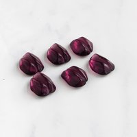Vintage Glass Cabochons with Wrapping Channel, Unfoiled Amethyst
