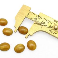 Vintage 12x10mm Oval Cabochons, Golden Brown Moonglow