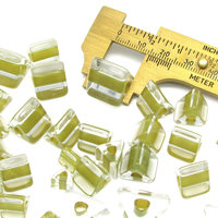 Khaki Furnace Glass Triangular Beads 