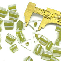 Khaki Furnace Glass Triangular Beads 