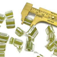 Khaki Furnace Glass Triangular Beads 