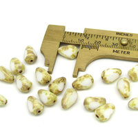 11x8mm Teardrop 3-Cut Picasso Window Beads