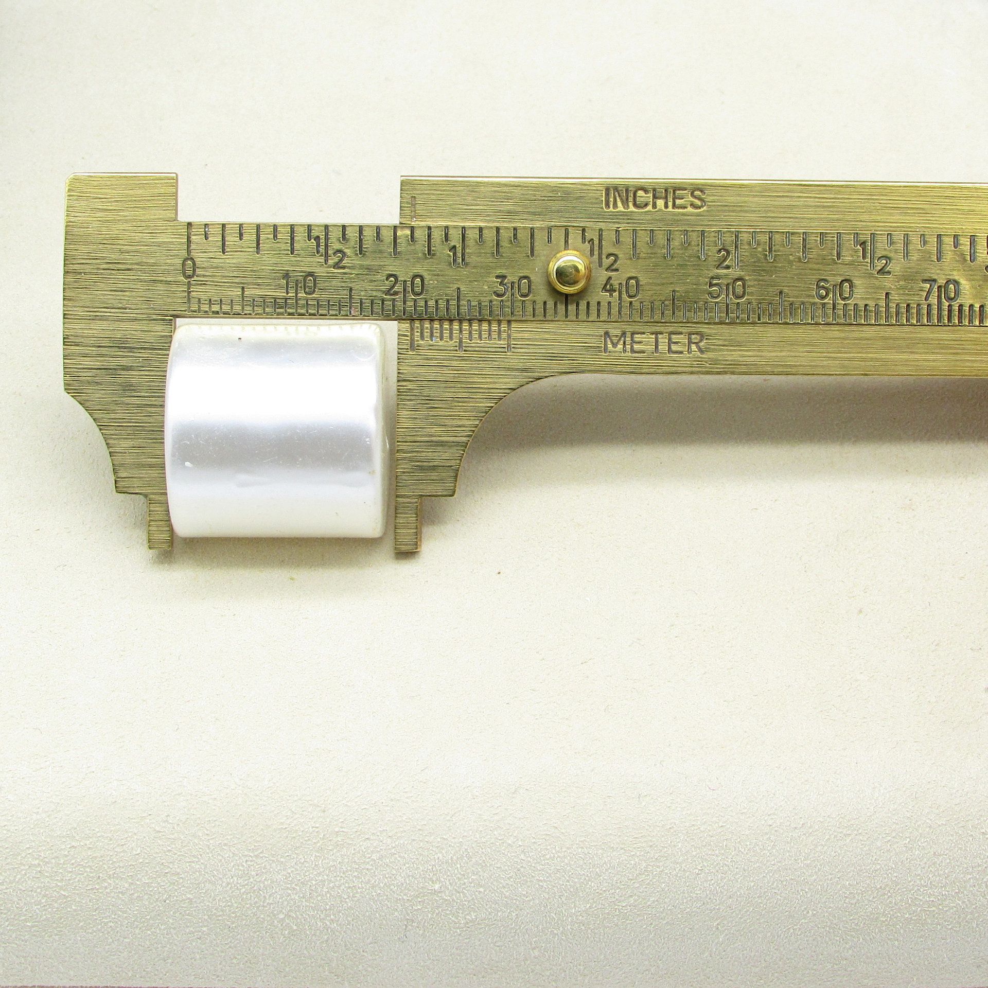 20mm Cylinder Vintage Barrel Beads, White Pearlized Plastic