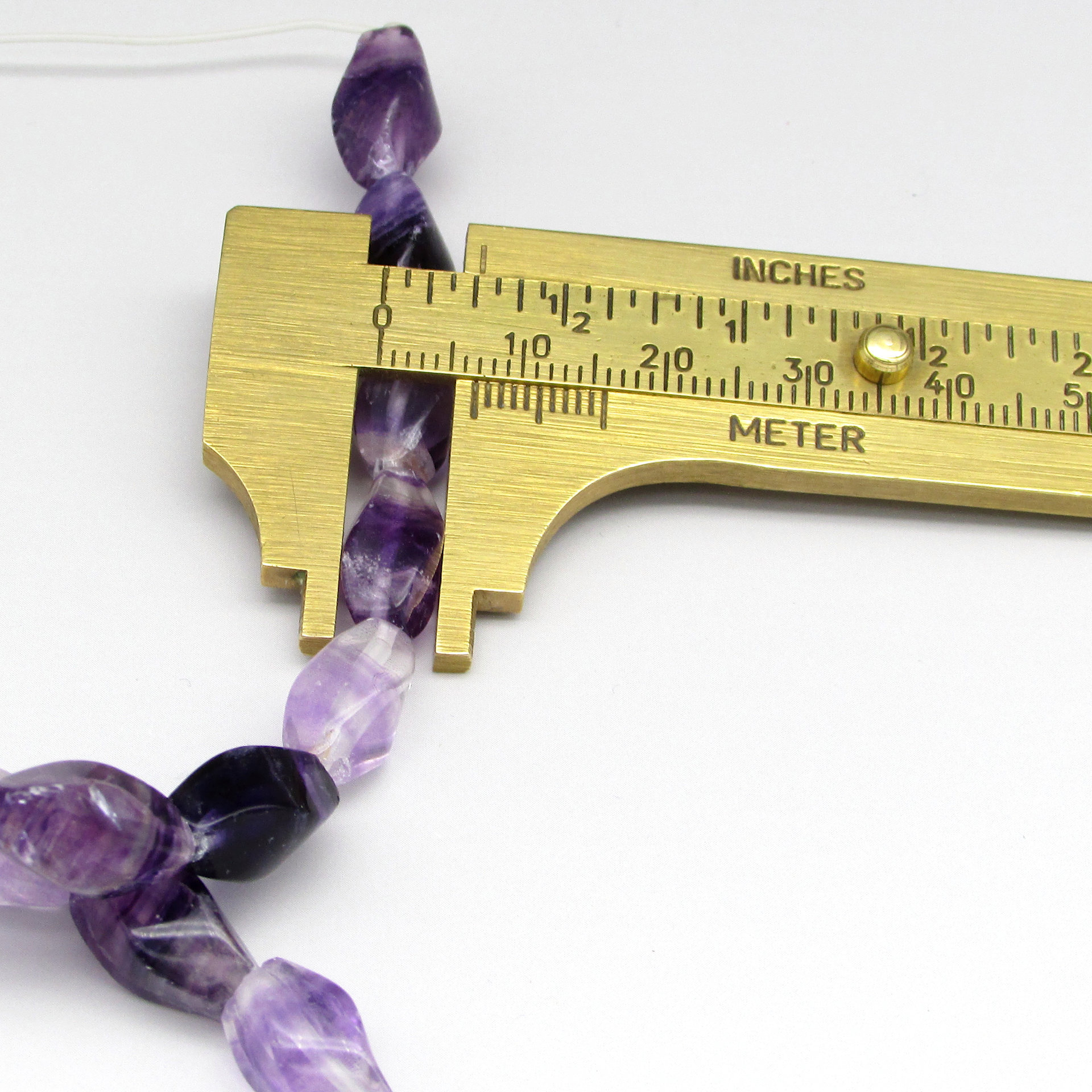 14x7mm Twisted Barrels, Polished Purple Fluorite Gemstone Beads