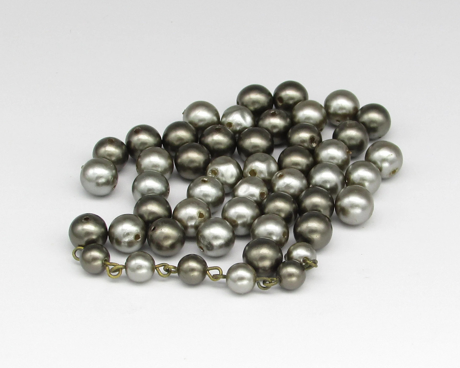 Vintage Gray Faux Pearl Bead Mix