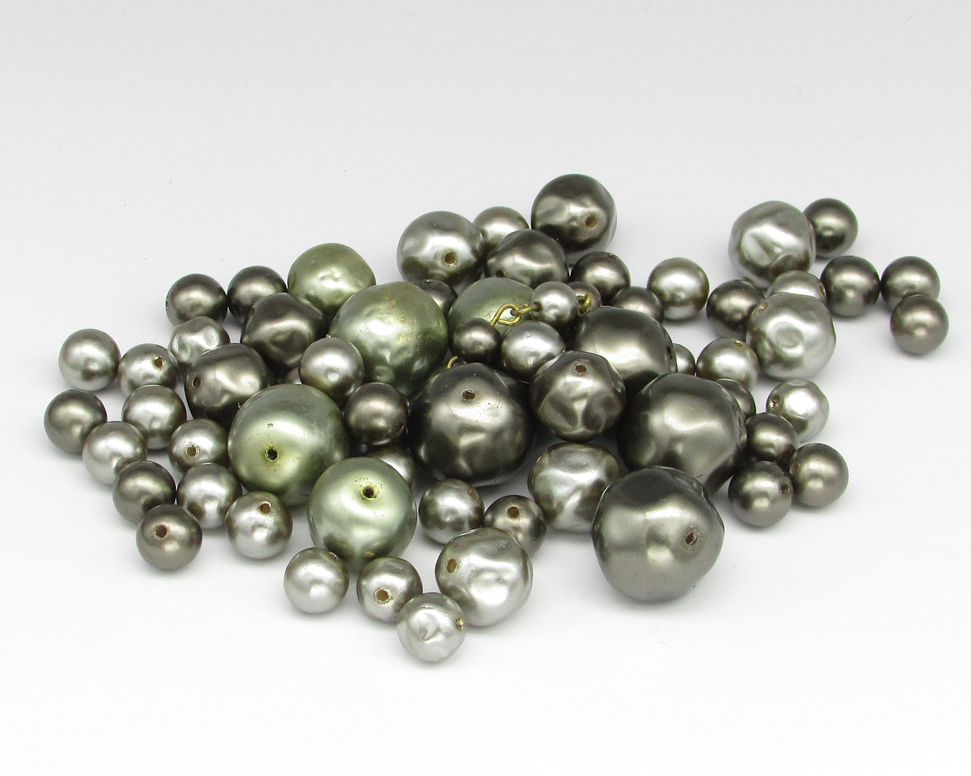 Vintage Gray Faux Pearl Bead Mix