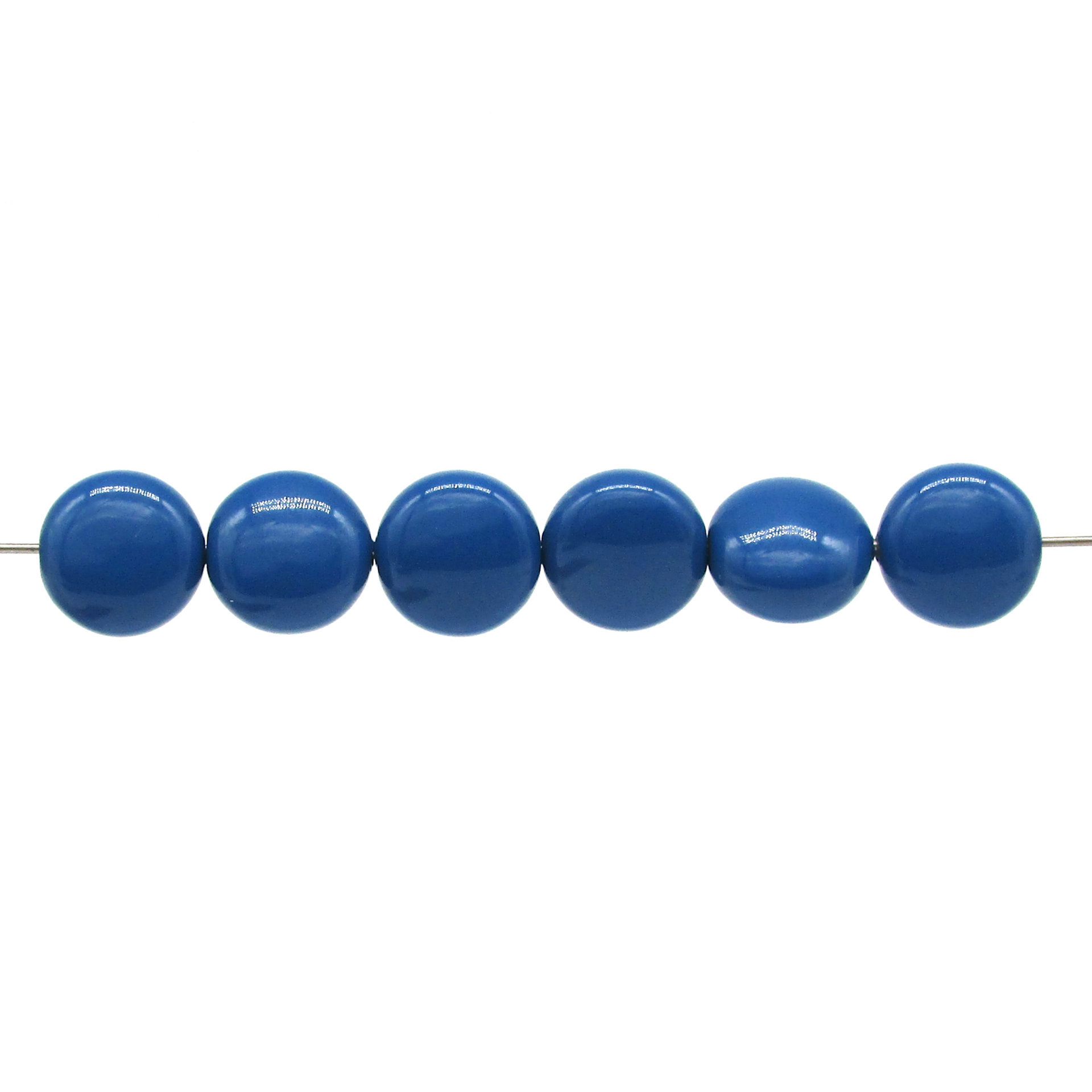 12mm Puffed Coin Beads, Lapis Blue (9)