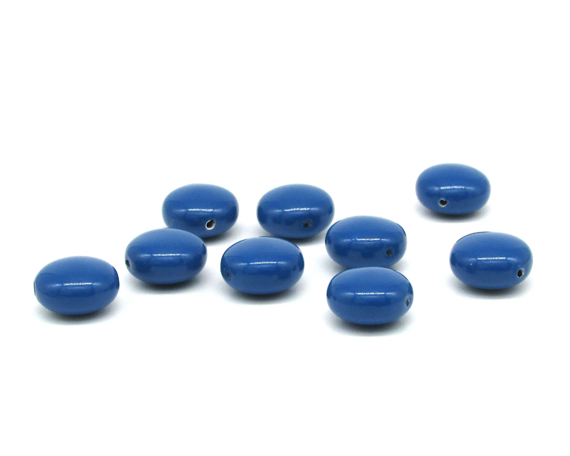 12mm Puffed Coin Beads, Lapis Blue (9)