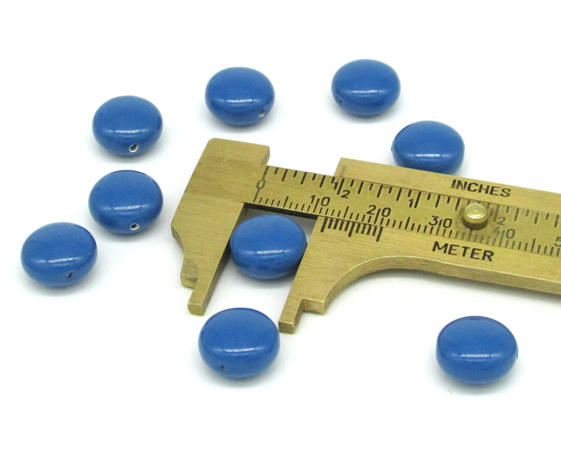 12mm Puffed Coin Beads, Lapis Blue (9)