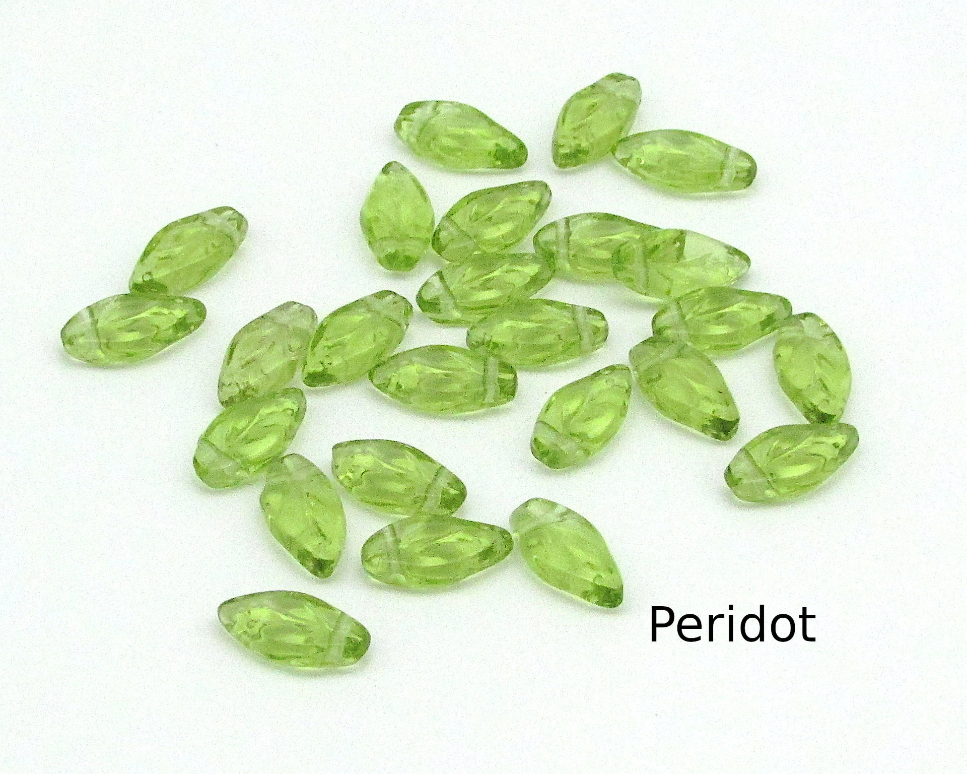 Small Leaf Beads 11x5.5mm, Czech Pressed Glass