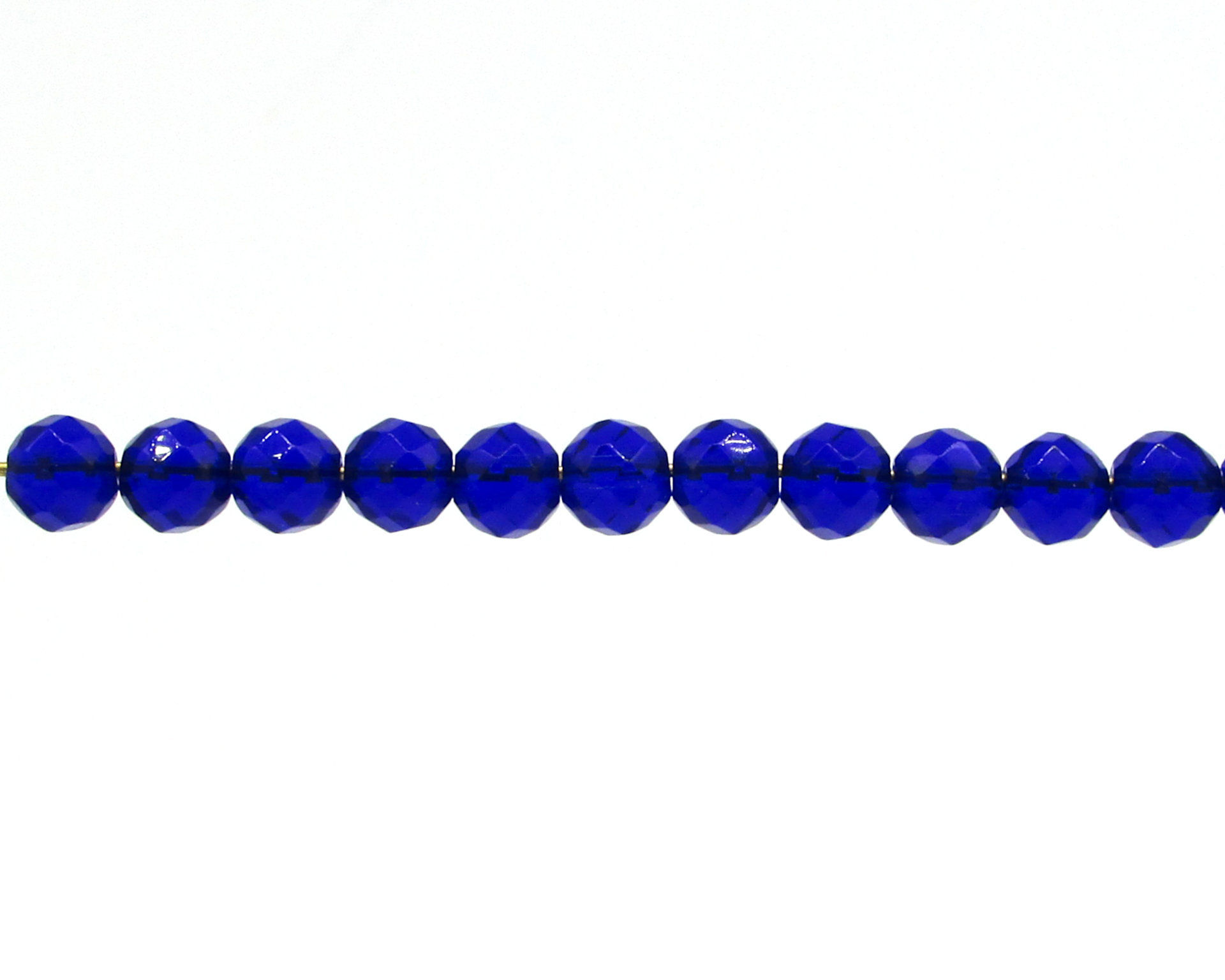 Cobalt Blue 6mm Round Faceted Glass Beads (45)