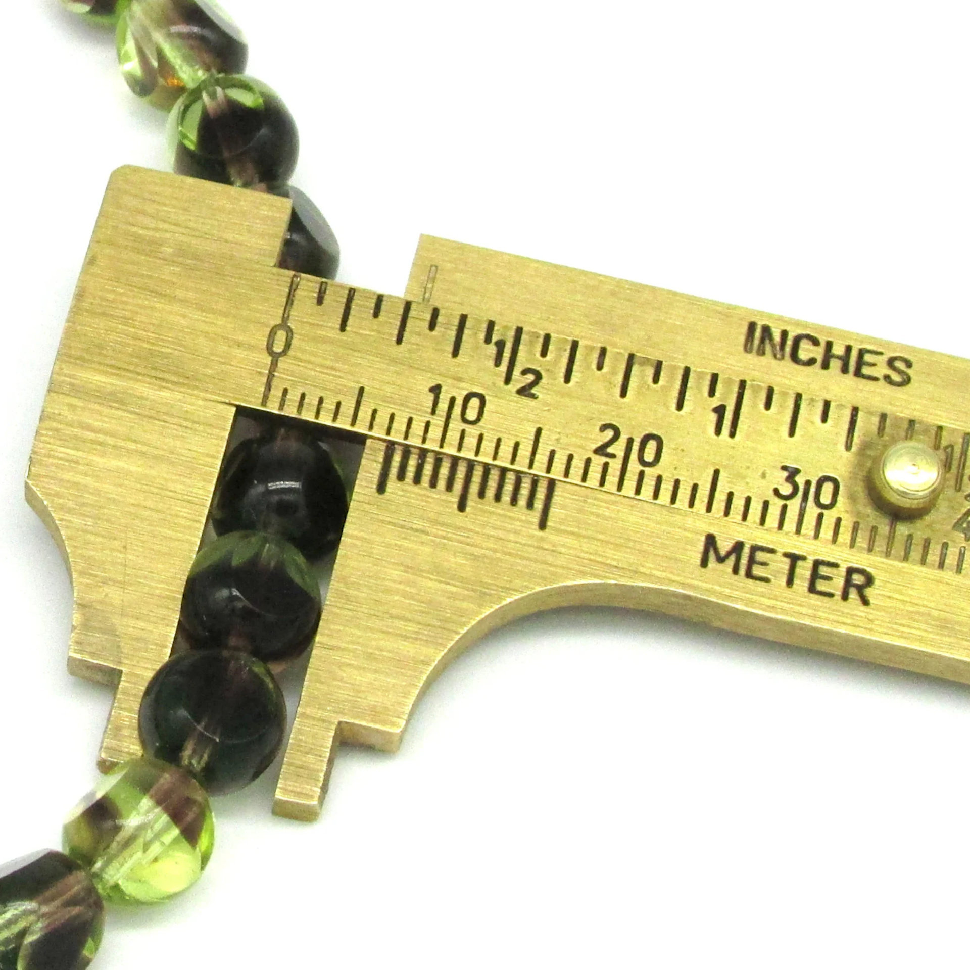 8mm 3-Cut Round Window Beads, 2-Tone Peridot and Amethyst