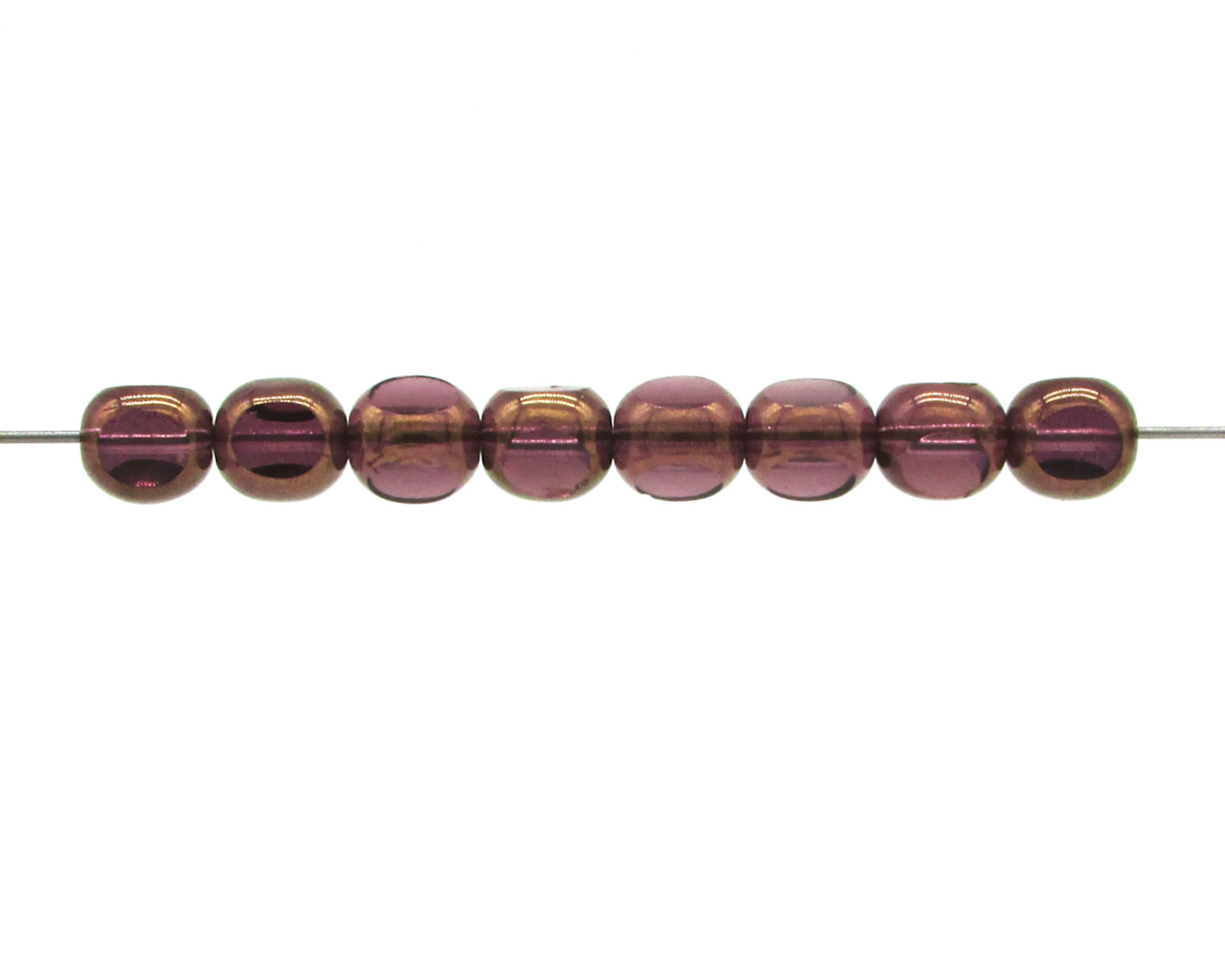 8mm Amethyst and Bronze Tri-Cut Window Beads