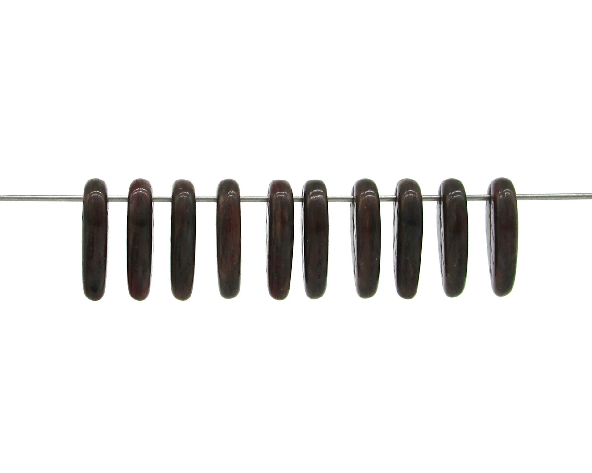 Flat Leaf Beads, 14.5mm Opaque Brown