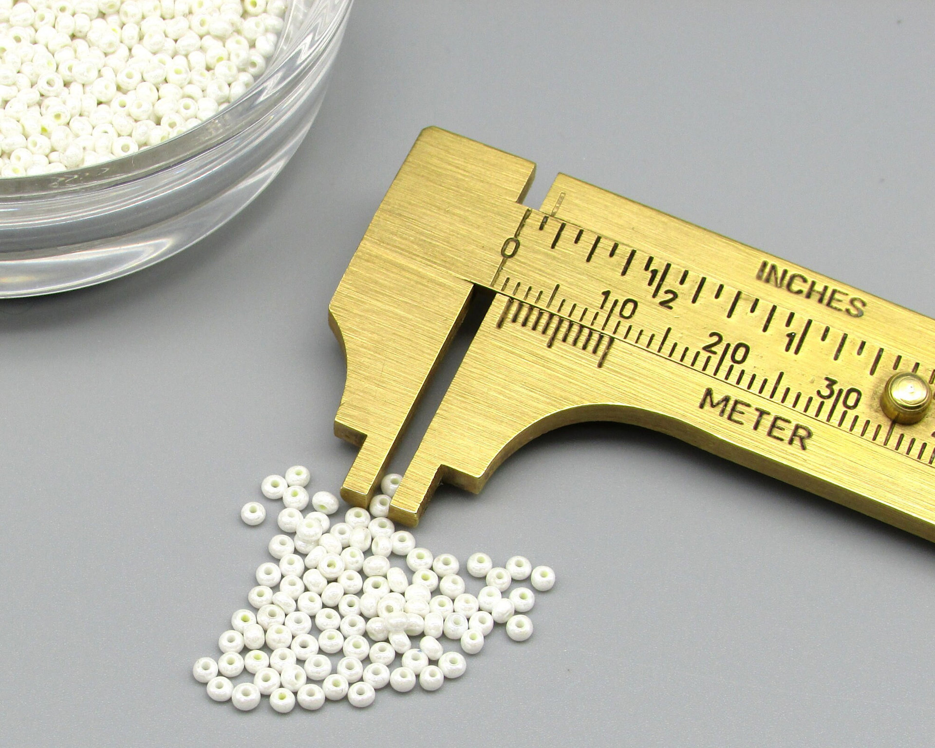 11/0 Seed Beads, Opaque White Pearl