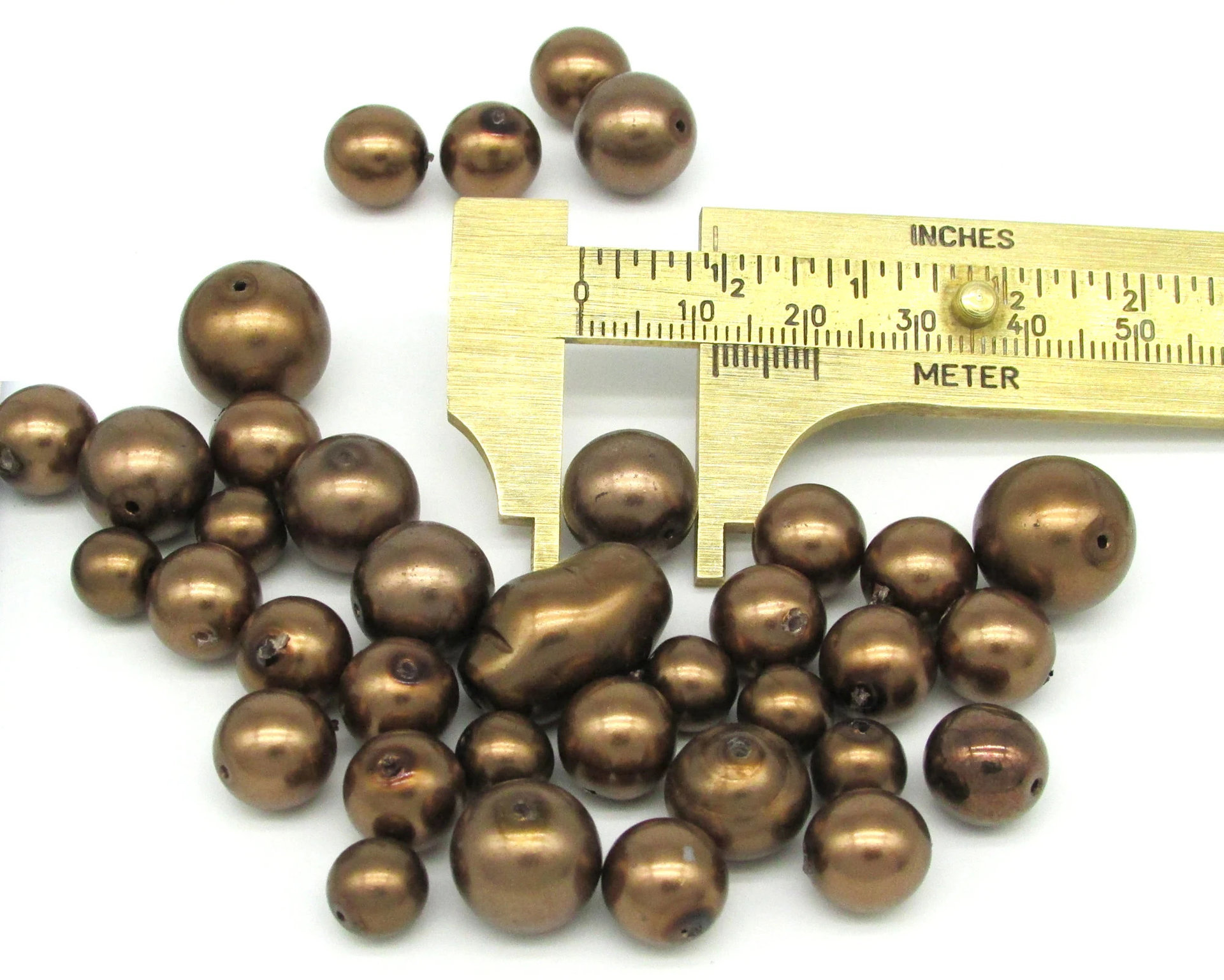 Czech Glass Pearl Bead Mix, Opaque Dark Brown