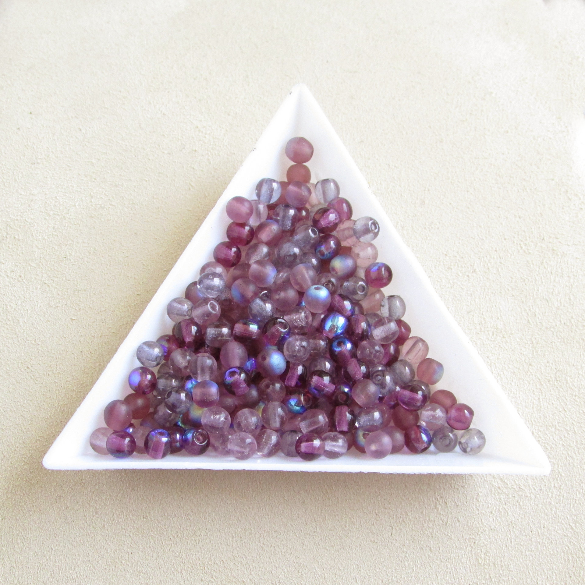 4mm Druk Round Glass Bead Mixes