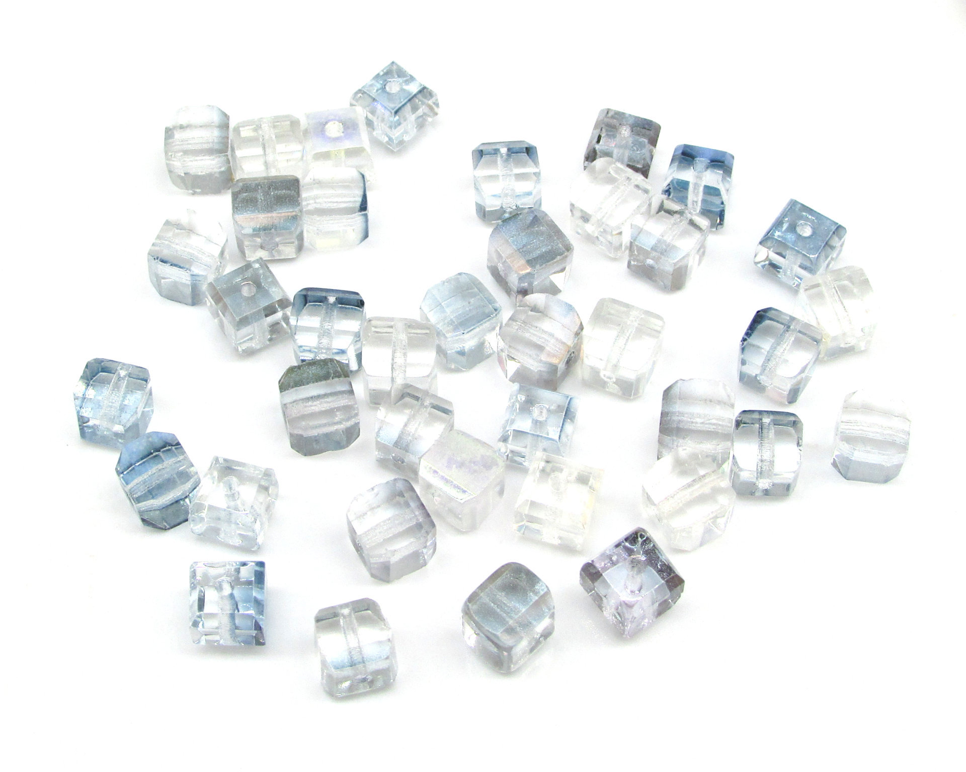 Machine Cut Bead Mix, Preciosa Crystal Cubes