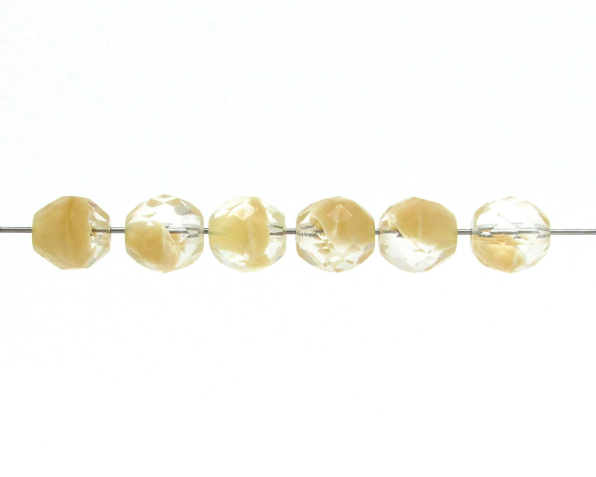 10mm Faceted Round Czech Givre Beads