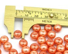 8mm Orange Glass Pearl Beads