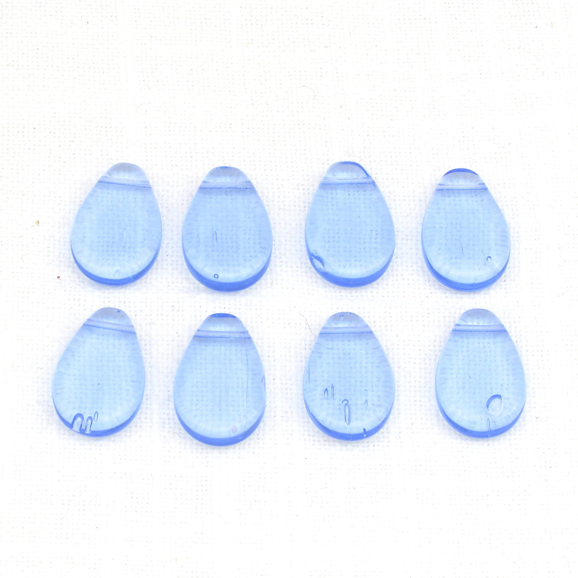 18x12.5mm Flat Teardrops, Vintage Czech Glass Beads