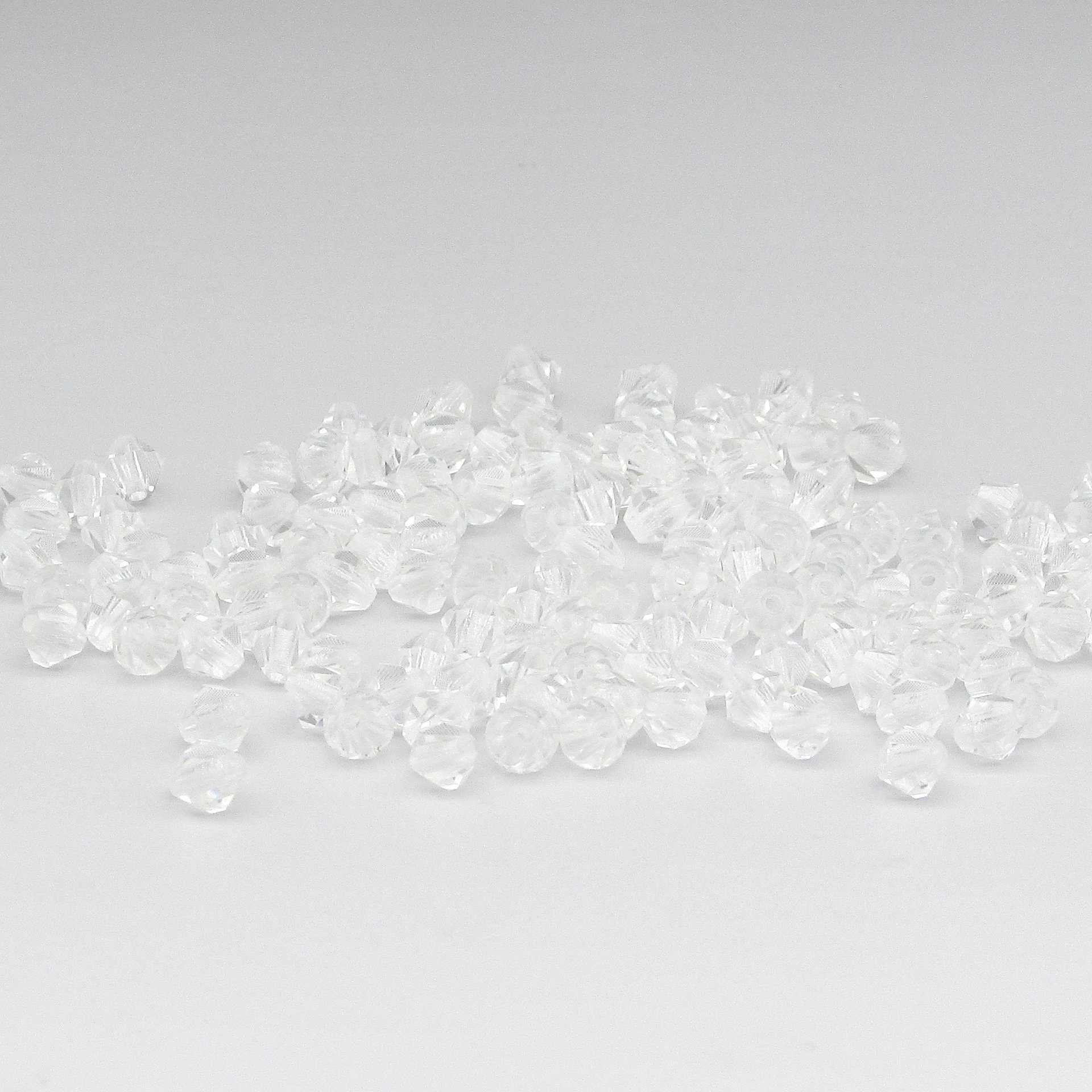 4mm Bicones, Crystal Machine Cut Vintage Czech Beads