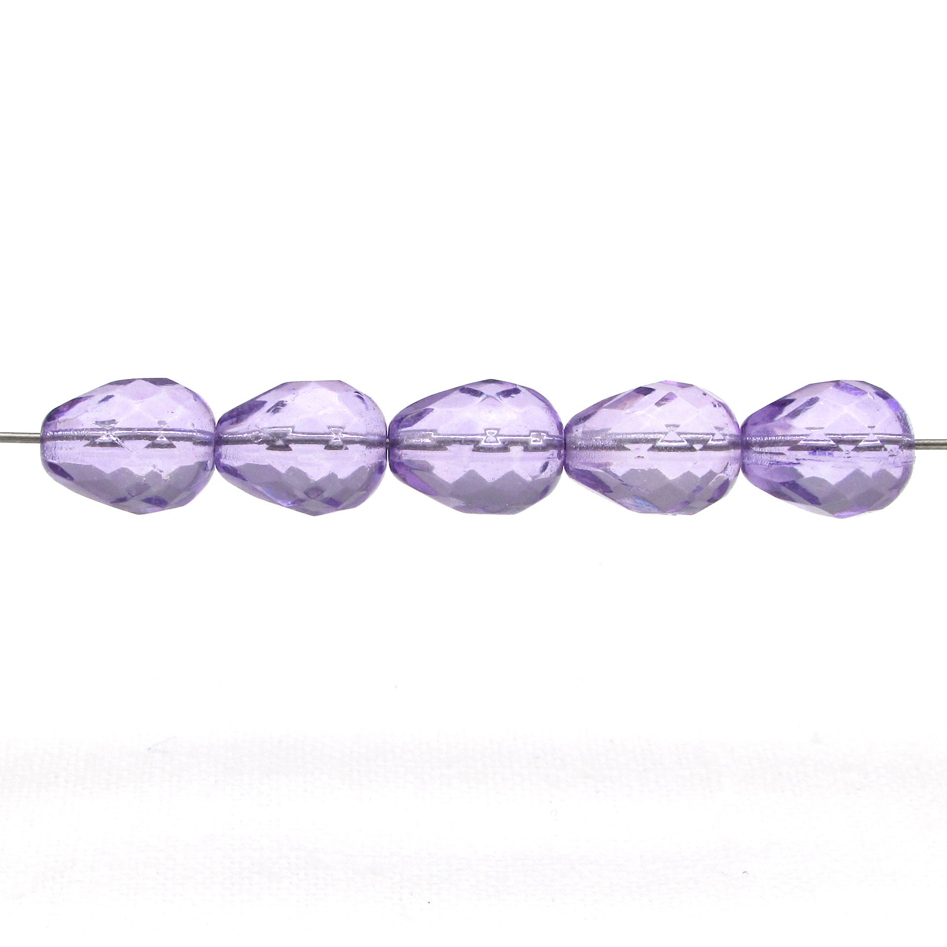 13x10mm Violet Faceted Teardrop Beads