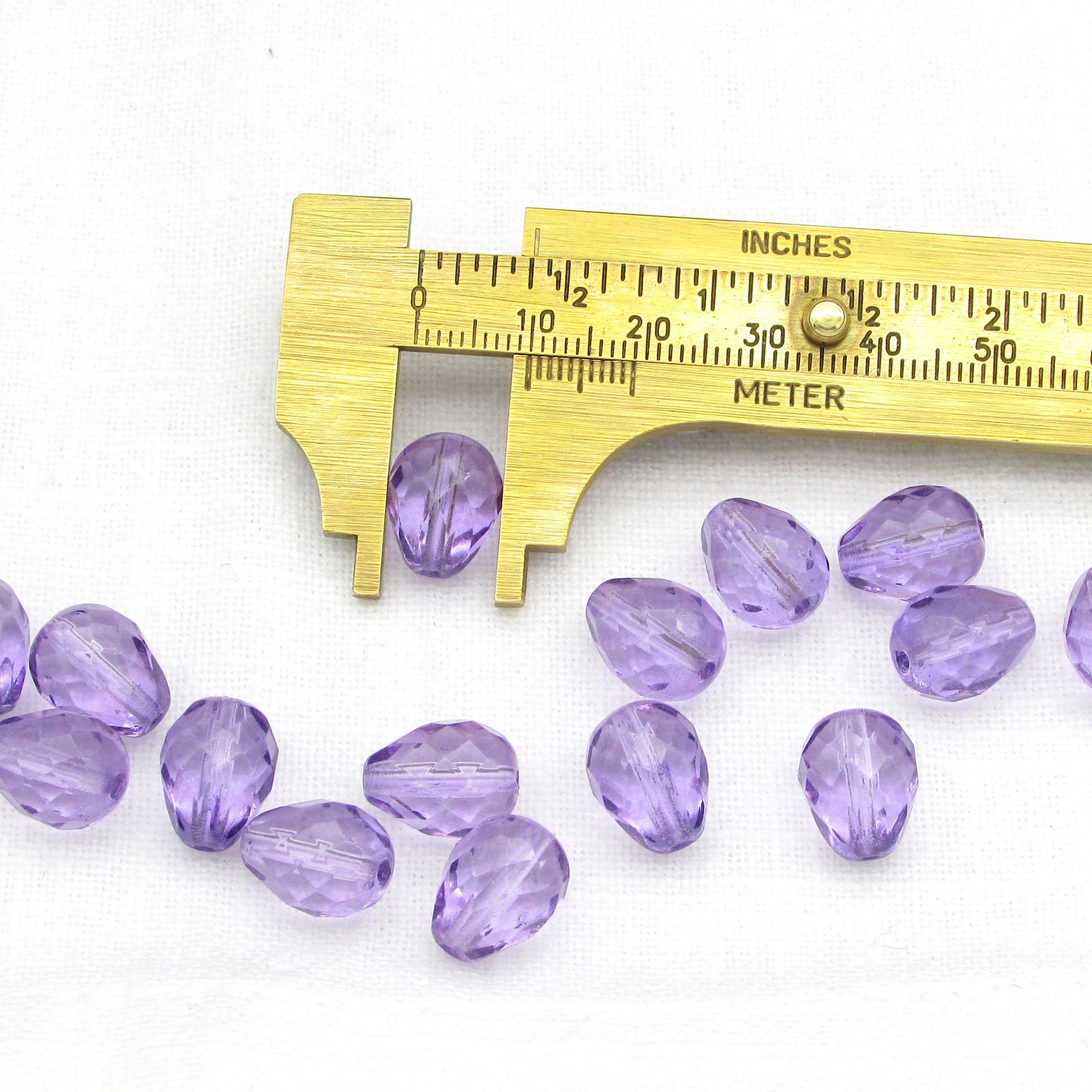 13x10mm Violet Faceted Teardrop Beads