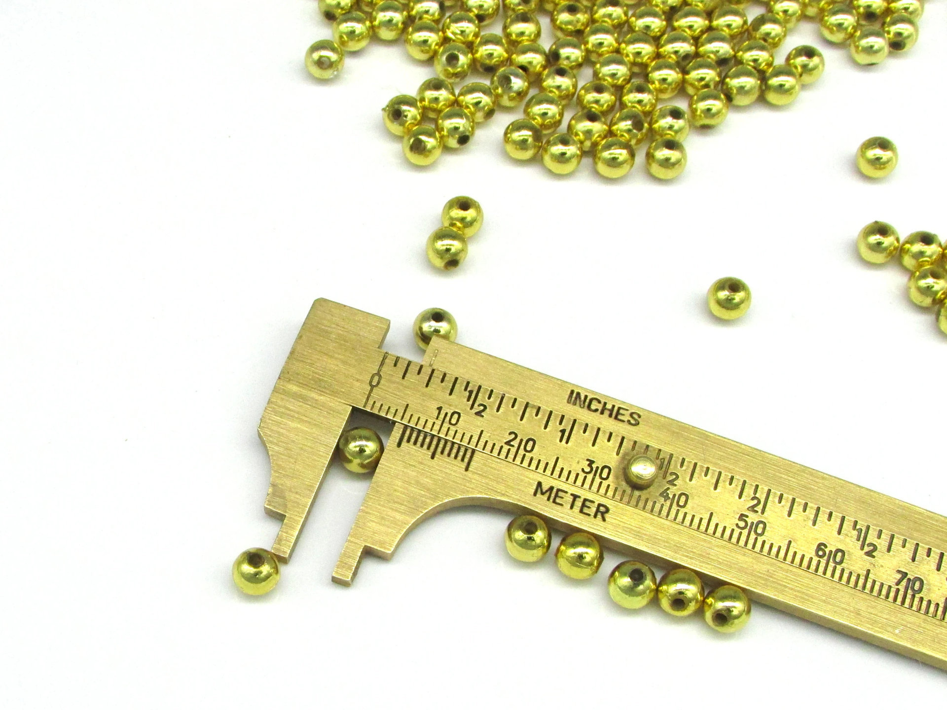 Vintage 6mm Round Metallic Gold Plated Plastic Beads