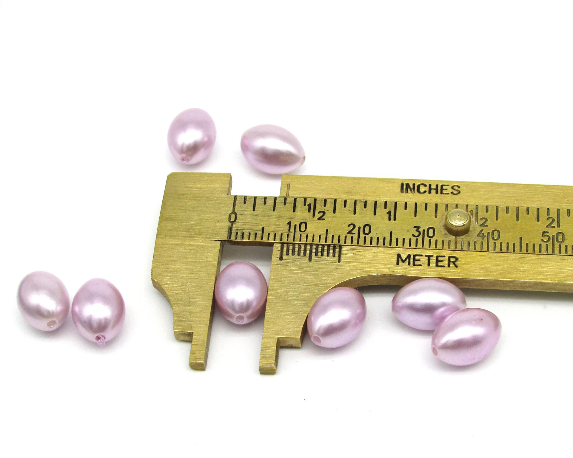 12x8.5mm Rice Beads, Vintage Light Purple Oval Plastic Pearls