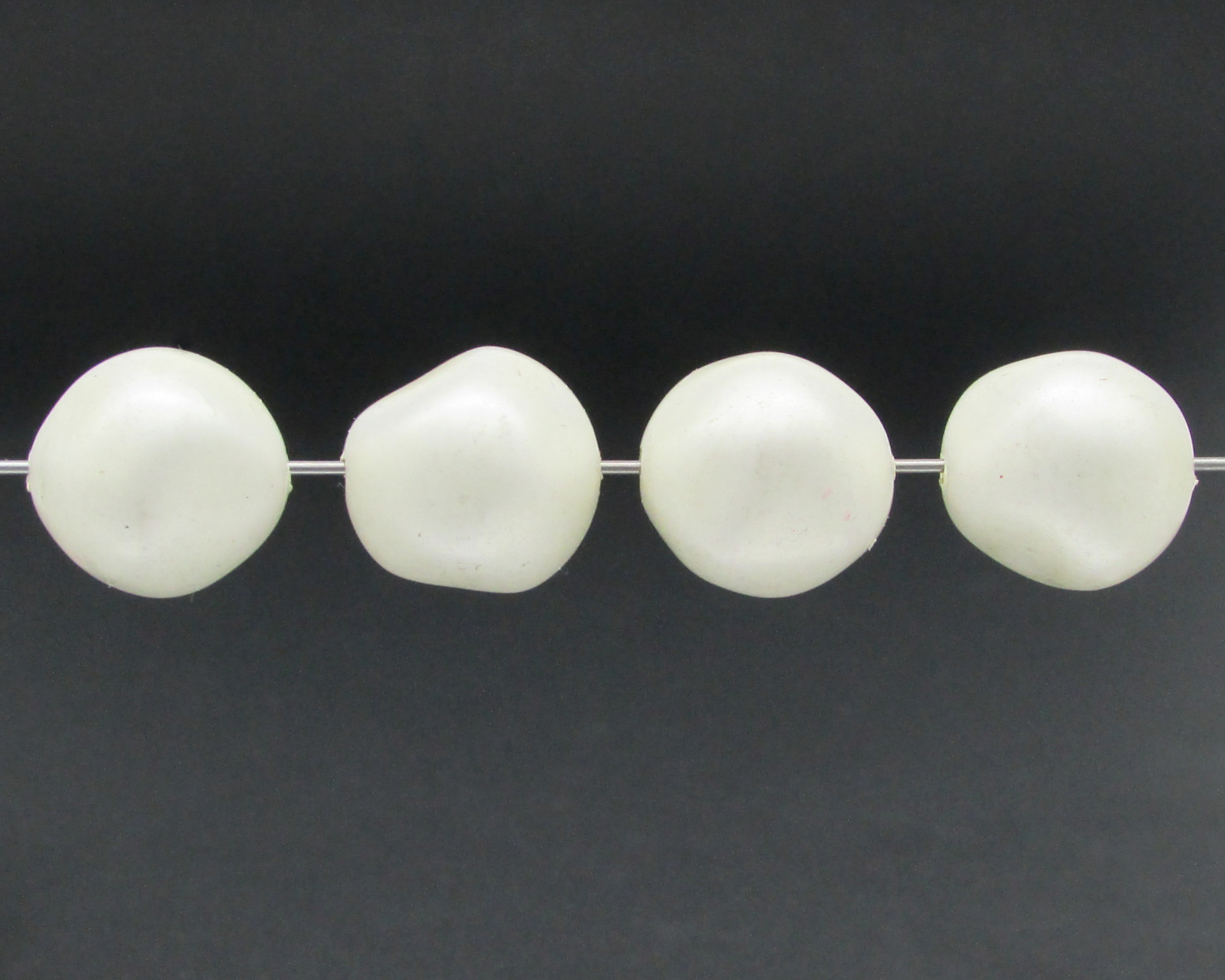 Vintage Faux Pearls, 13.5mm Baroque Round Beads