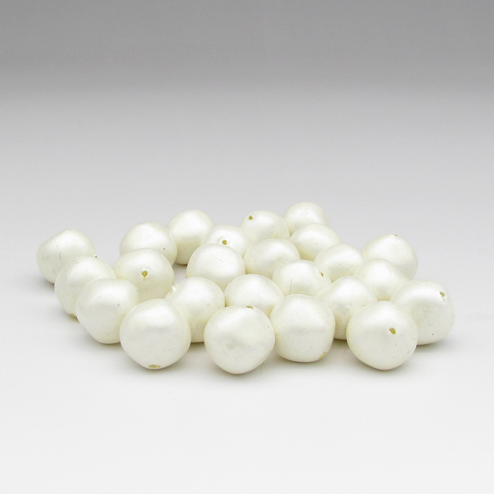 Vintage Faux Pearls, 13.5mm Baroque Round Beads