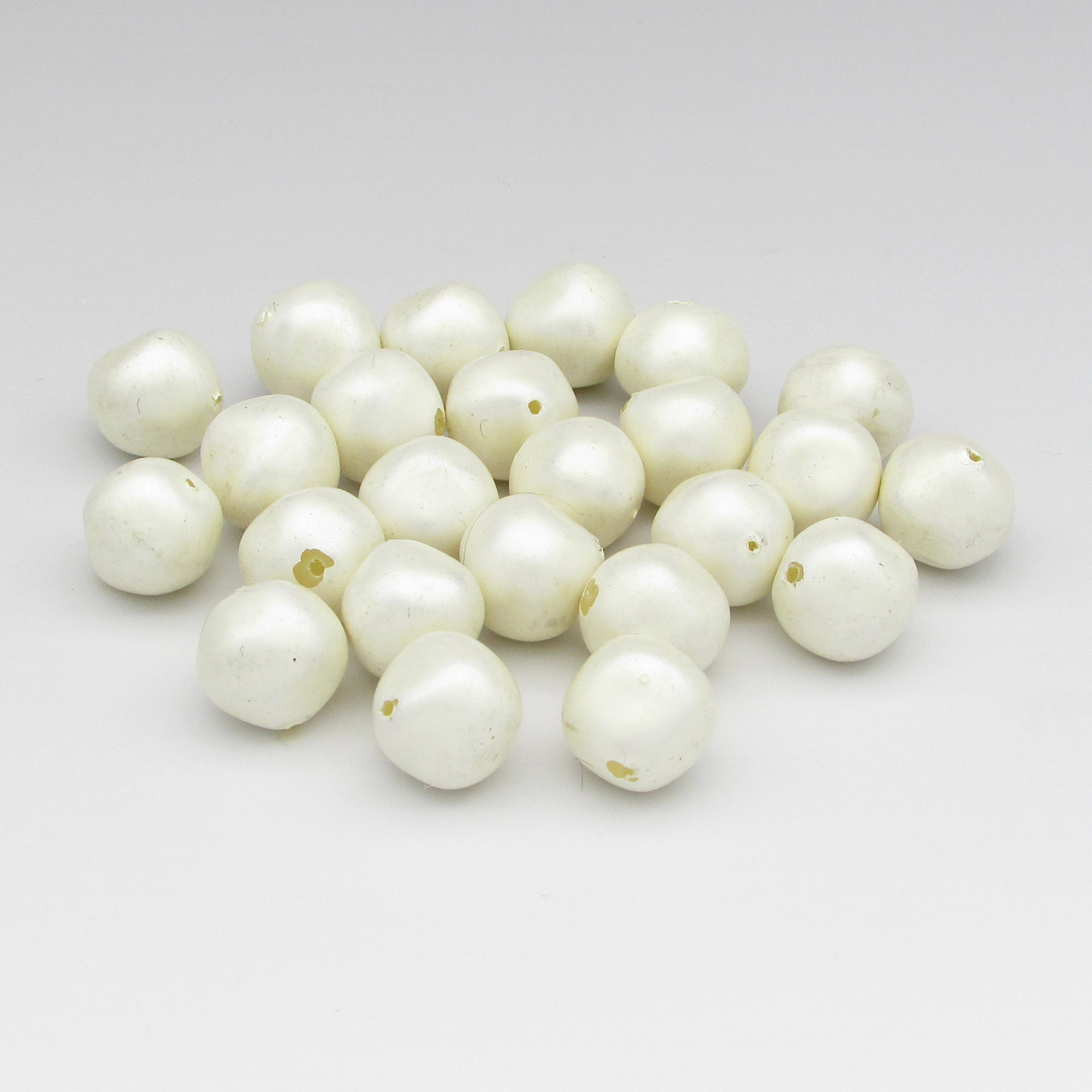 Vintage Faux Pearls, 13.5mm Baroque Round Beads