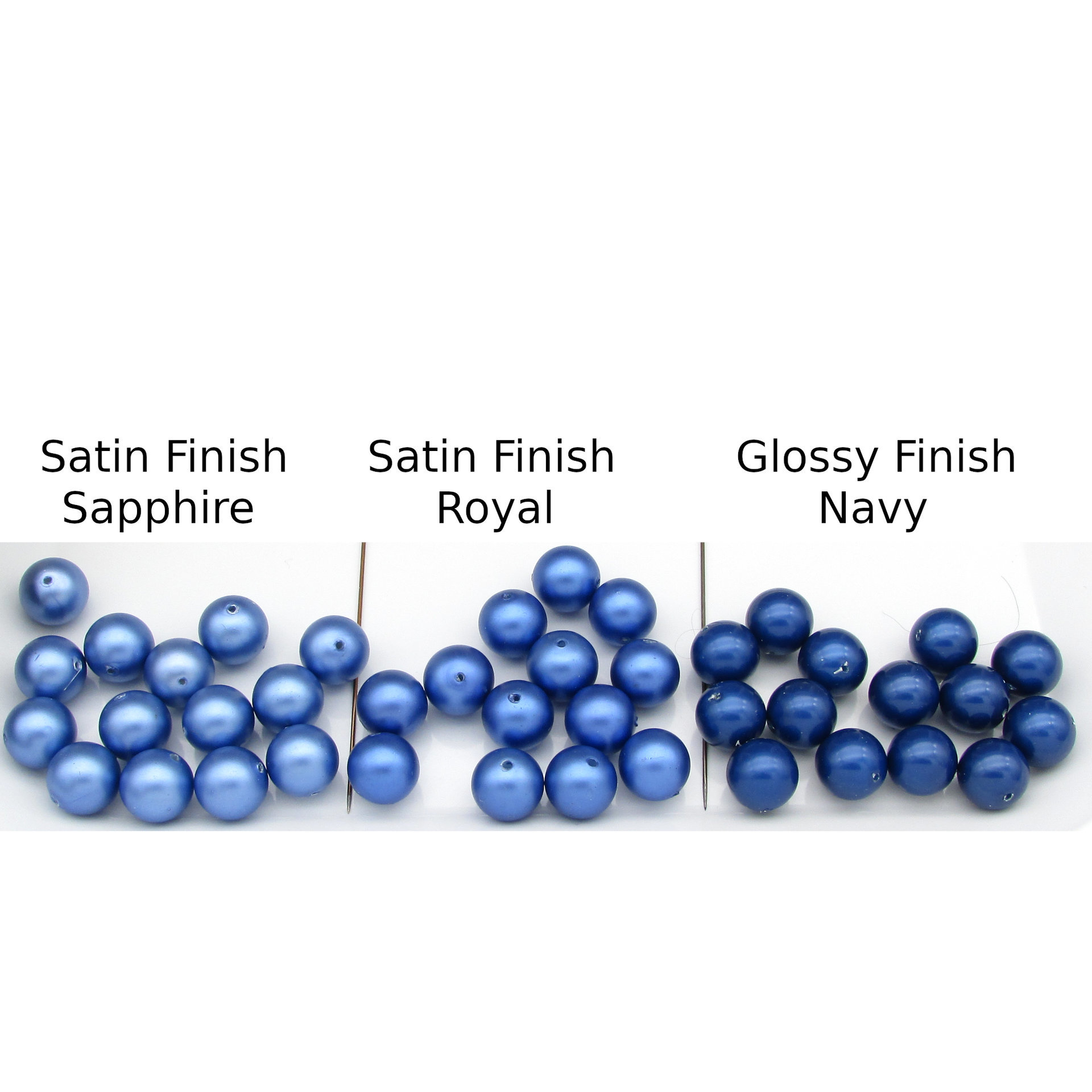 12mm Round Blue Lustre Vintage Plastic Pearl Beads