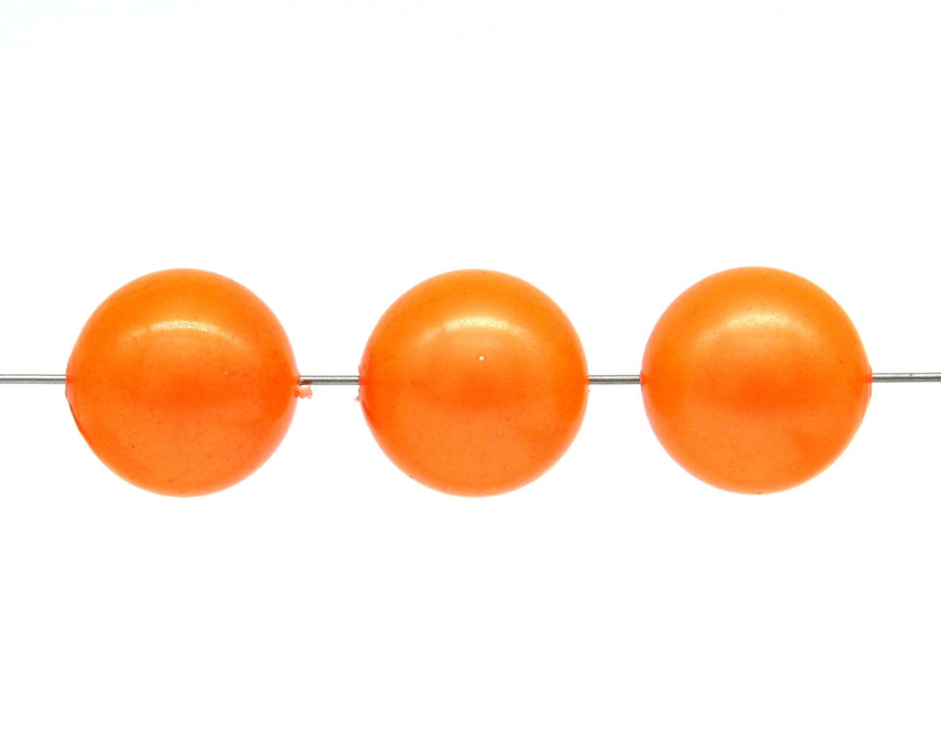 Vintage 18mm Orange Plastic Beads
