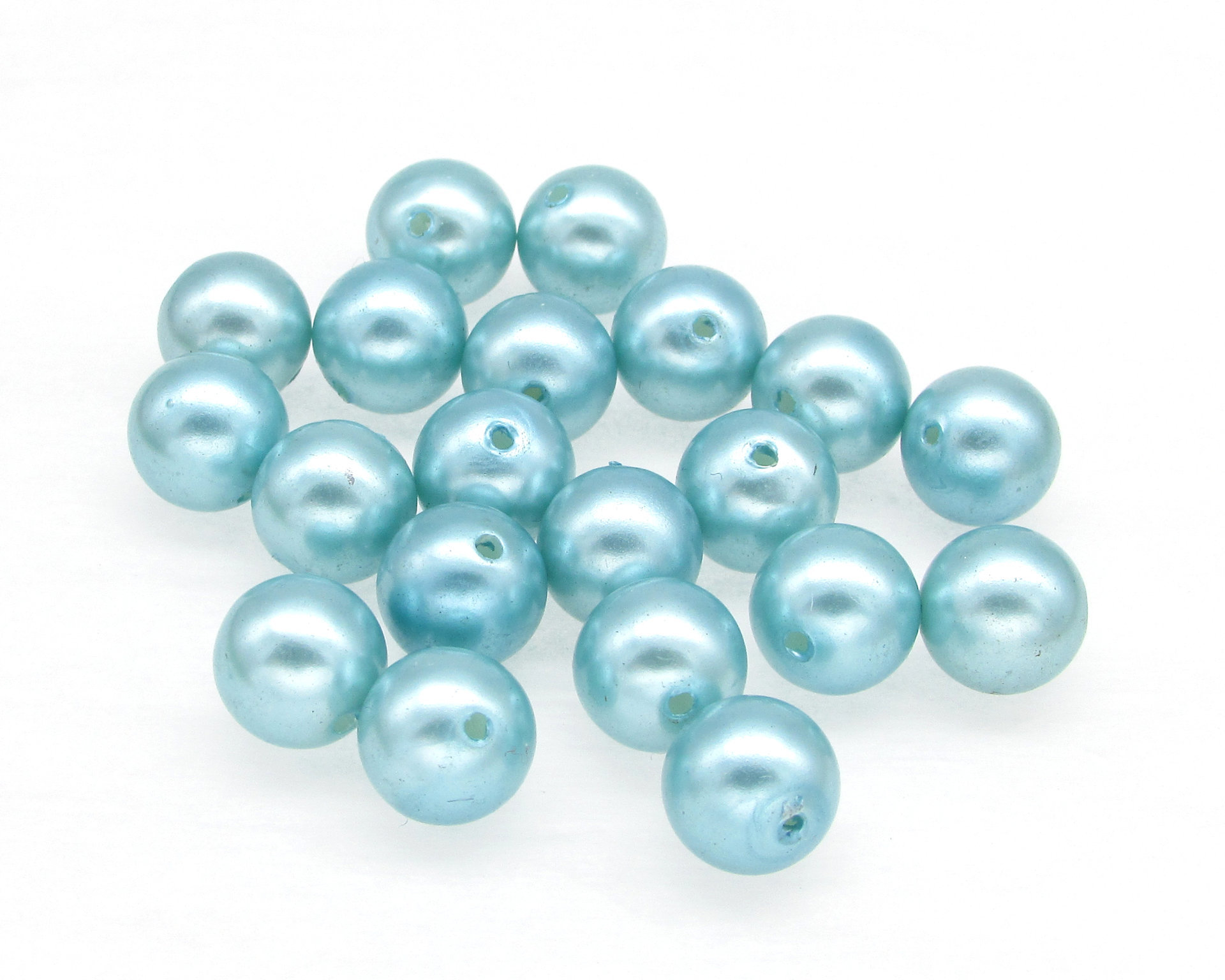 10mm Plastic Pearls, Vintage Teal Lustre Beads (40)