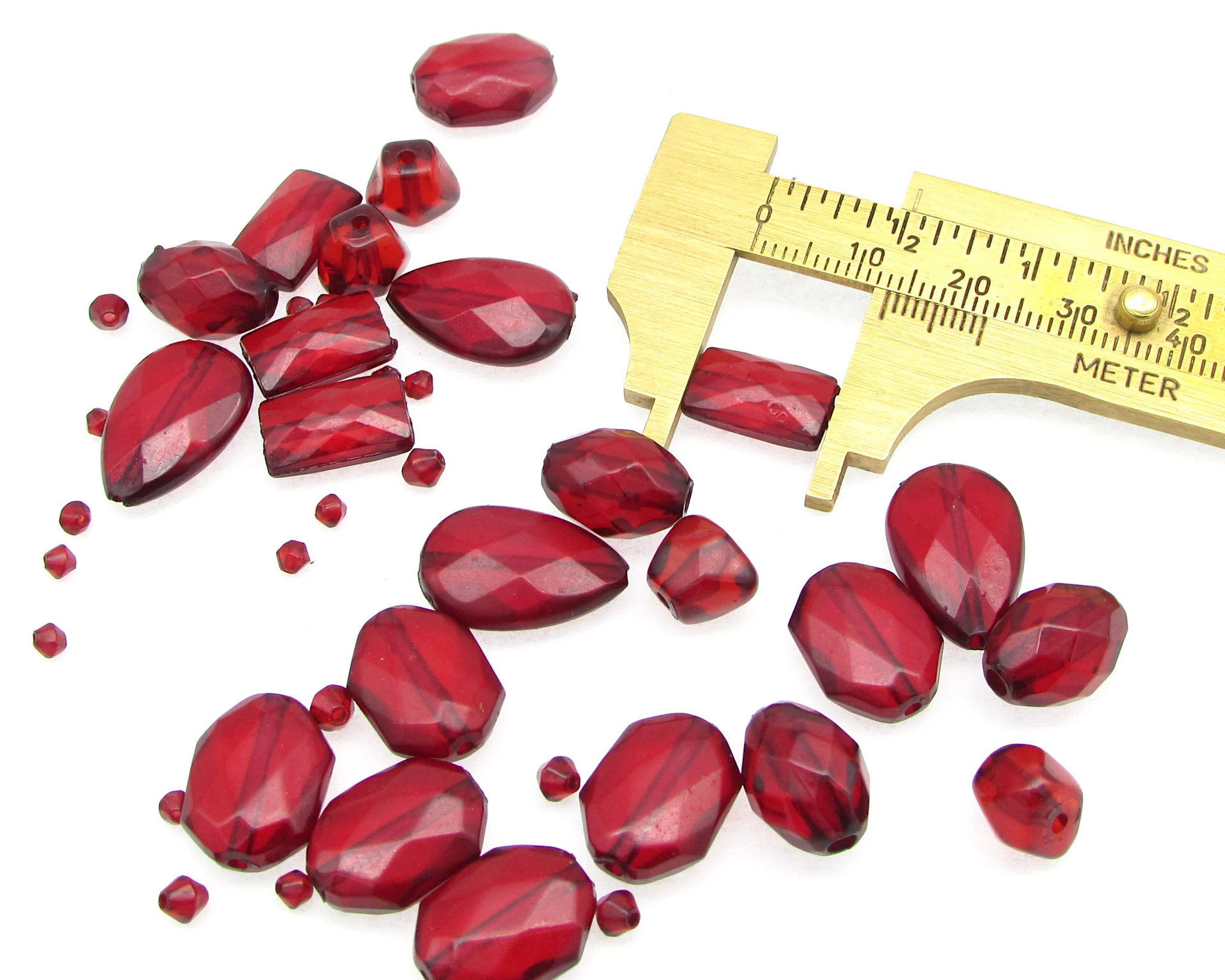 Vintage Red Plastic Bead Mix