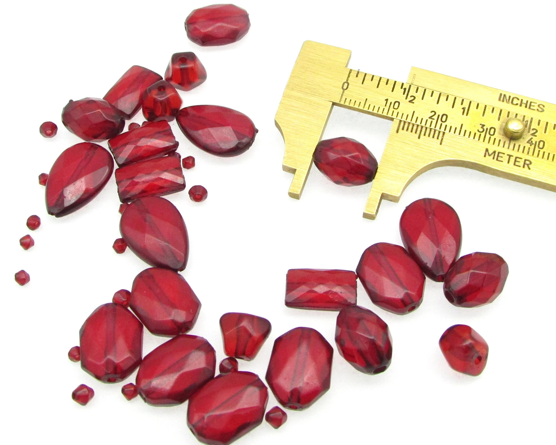 Vintage Red Plastic Bead Mix