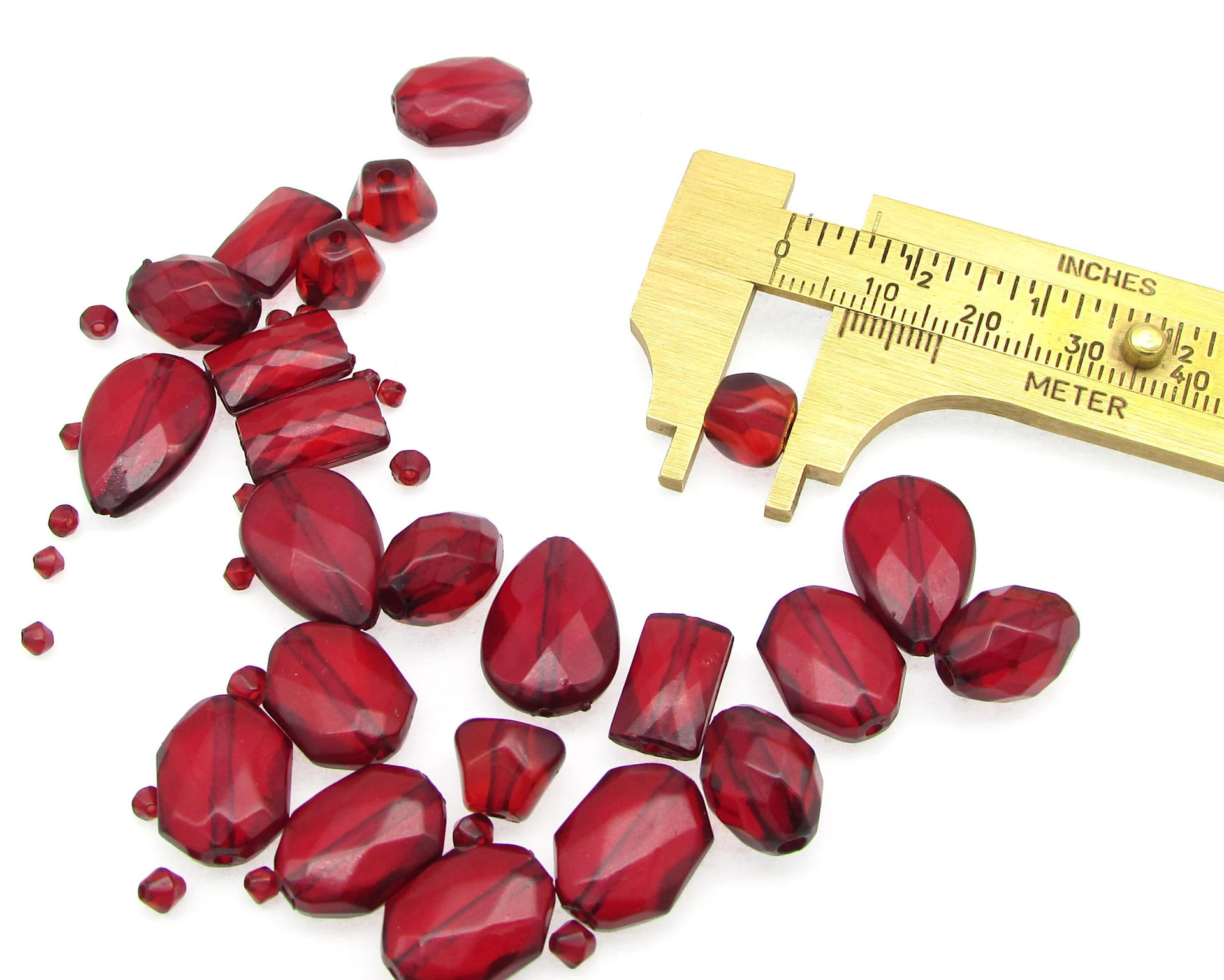 Vintage Red Plastic Bead Mix