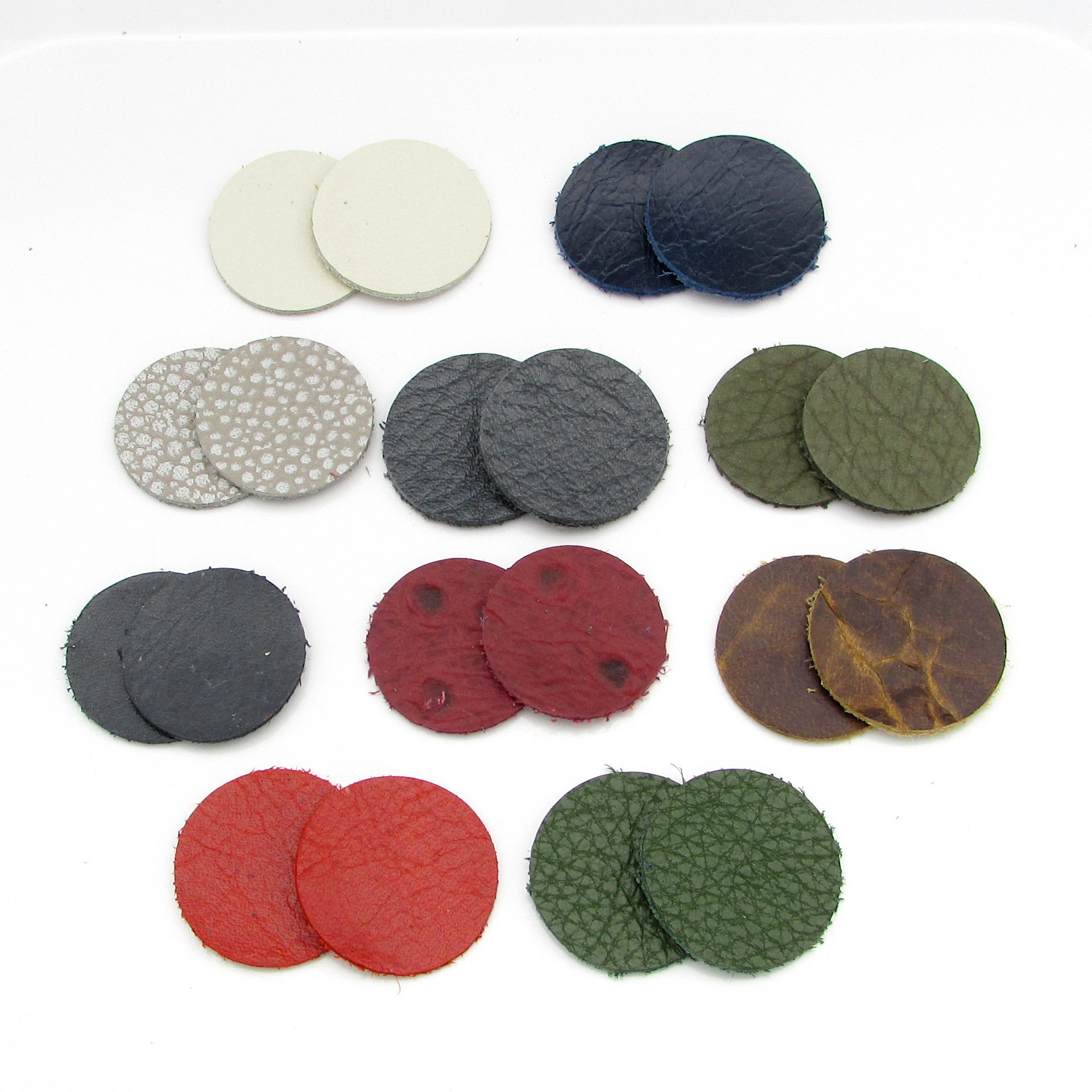 1” Die Cut Circles, Upcycled Top Grain Leather Rounds