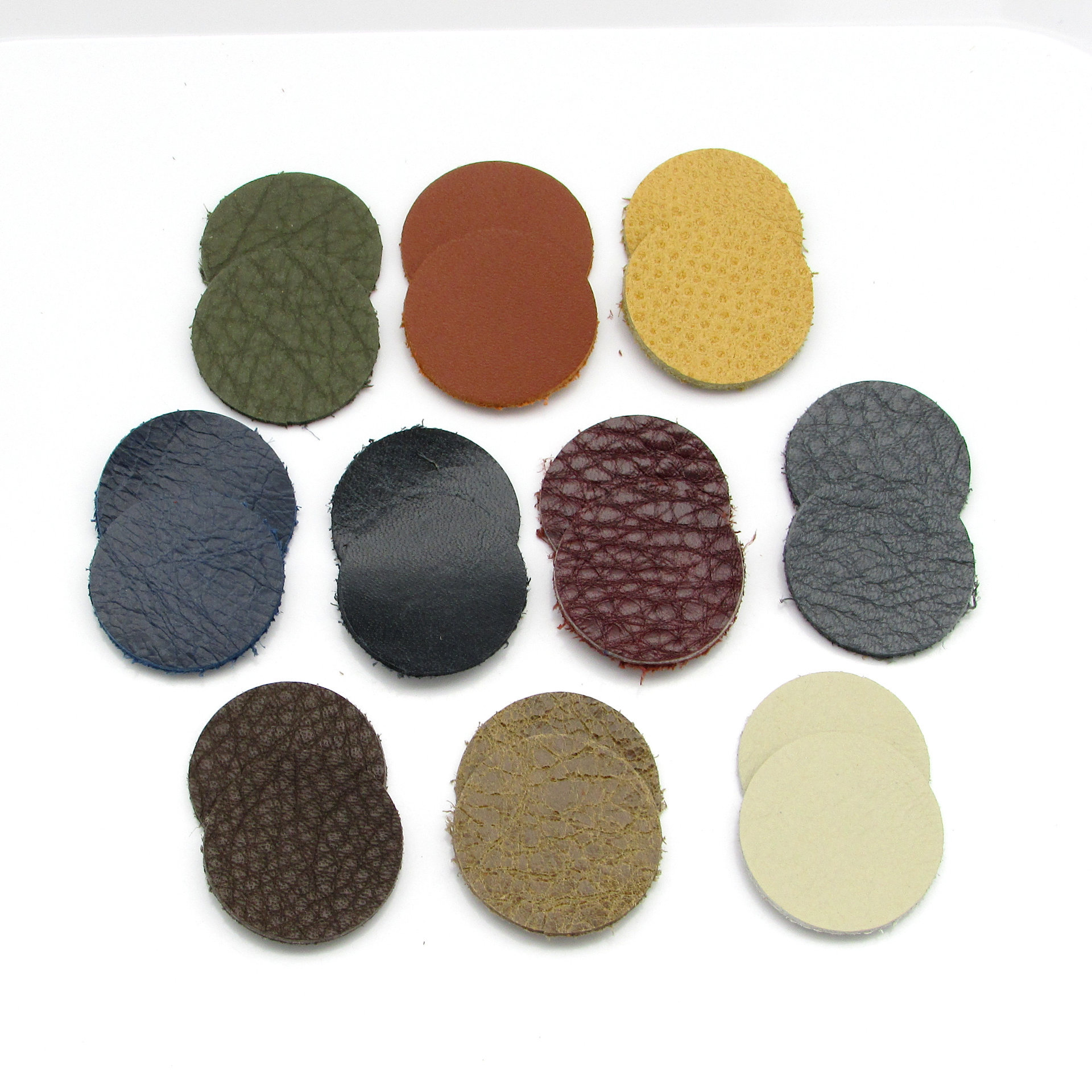 1” Die Cut Circles, Upcycled Top Grain Leather Rounds
