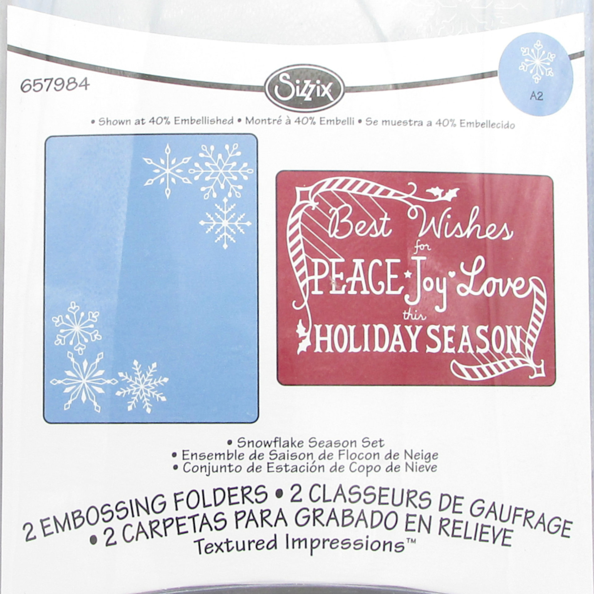 Snowflake Season A2 Embossing Folder Set, Sizzix Textured Impressions